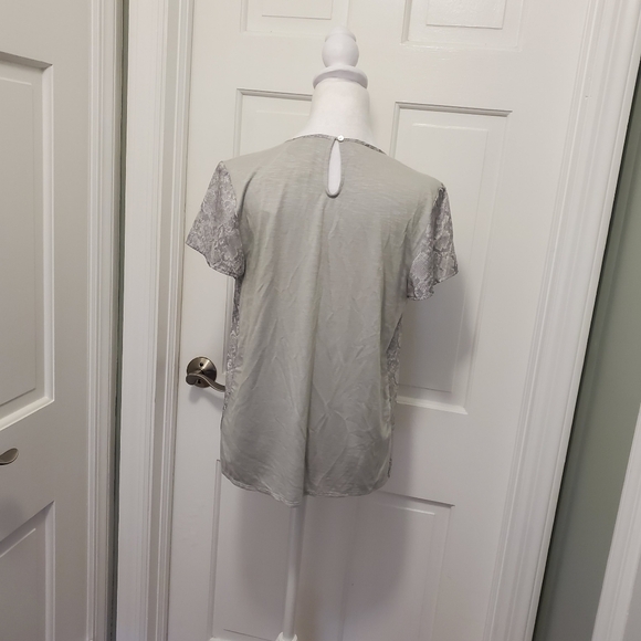 NWT Dolan Left Coast Collection Anthropologie Grey Python Print Pleated Blouse S - Picture 5 of 11
